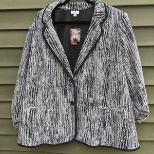 Black White Blazer Jacket